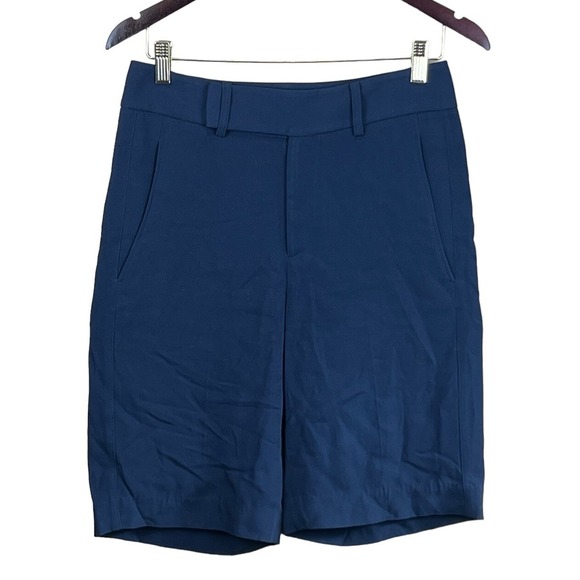 Helmut Lang Pants - Helmut Lang Women's Navy Bermuda Shorts Size 0 Perfect Condition